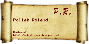 Poliak Roland névjegykártya