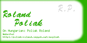 roland poliak business card